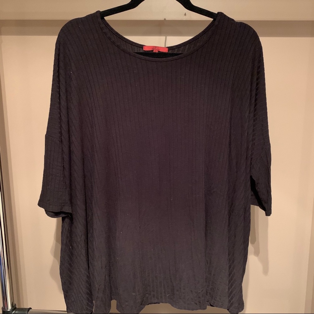 BKE Red Ribbed Swing Top - Size Large